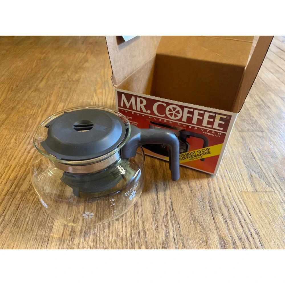 NEW Mr Coffee 10 Cup Glass Decanter Model D-7 Pot Replacement Carafe Extra Lid